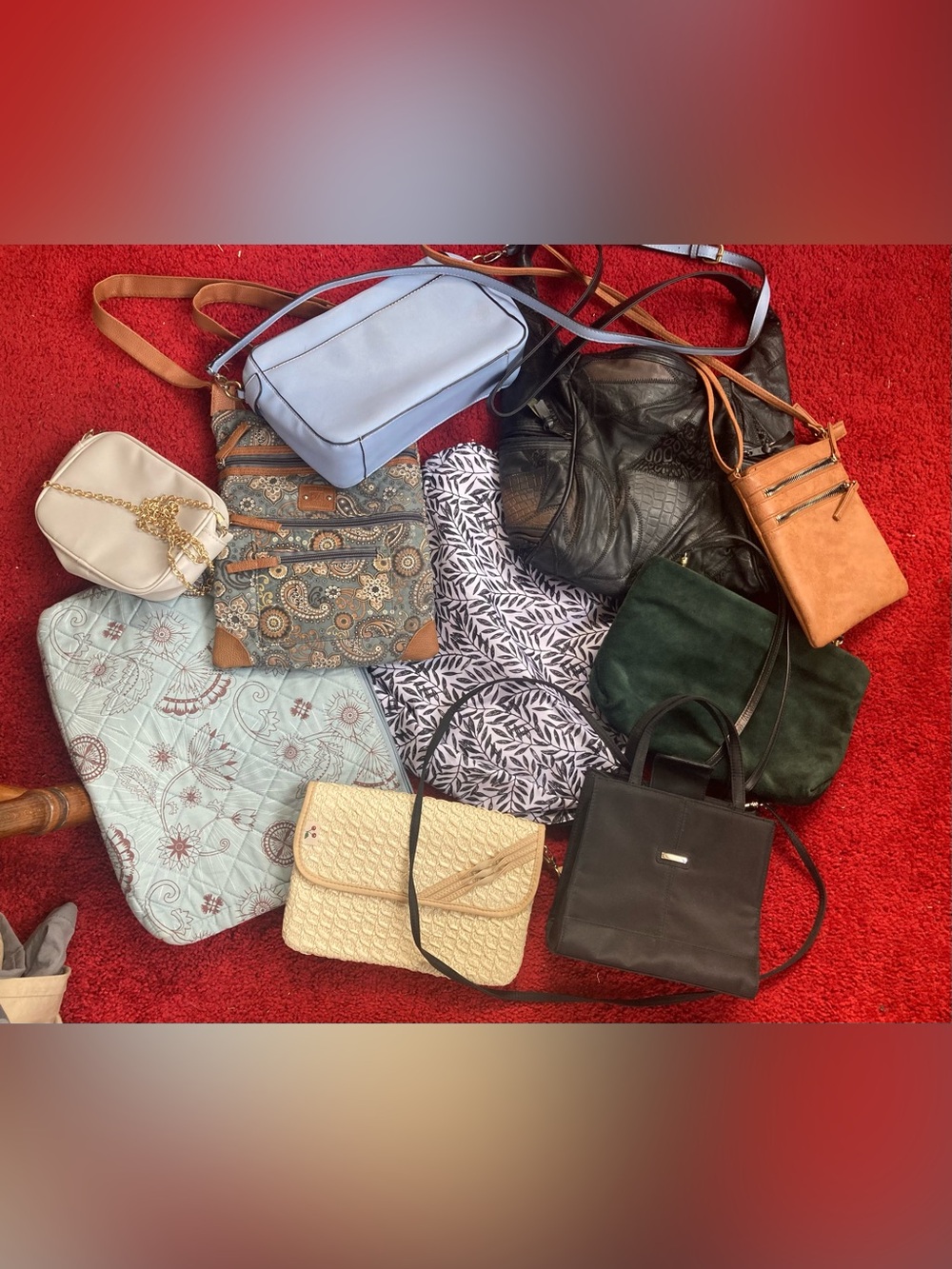 Bundle of Purses Handbags Garment Bags Clutches Laptop Bag Multicolor
